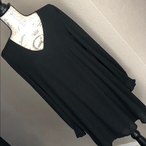 dee elle Black Long Sleeve Midi Dress